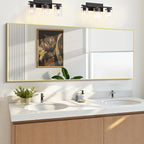 KOCUUY Large Gold Bathroom Mirror, HD Tempered Glass, Anti-Rust Frame, Modern - Image 2