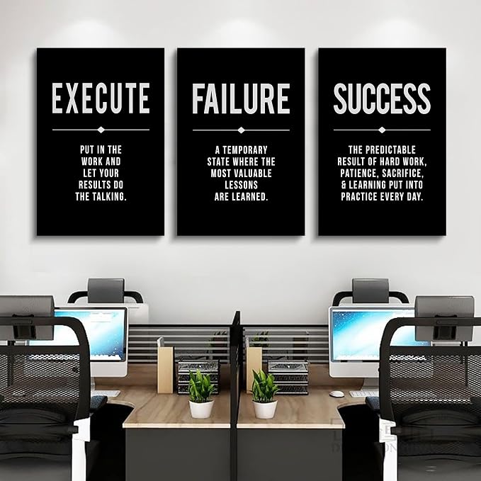 Framed Canvas Wall Art Success Quote, Office Wall Art, Positive Motivational - Image 7