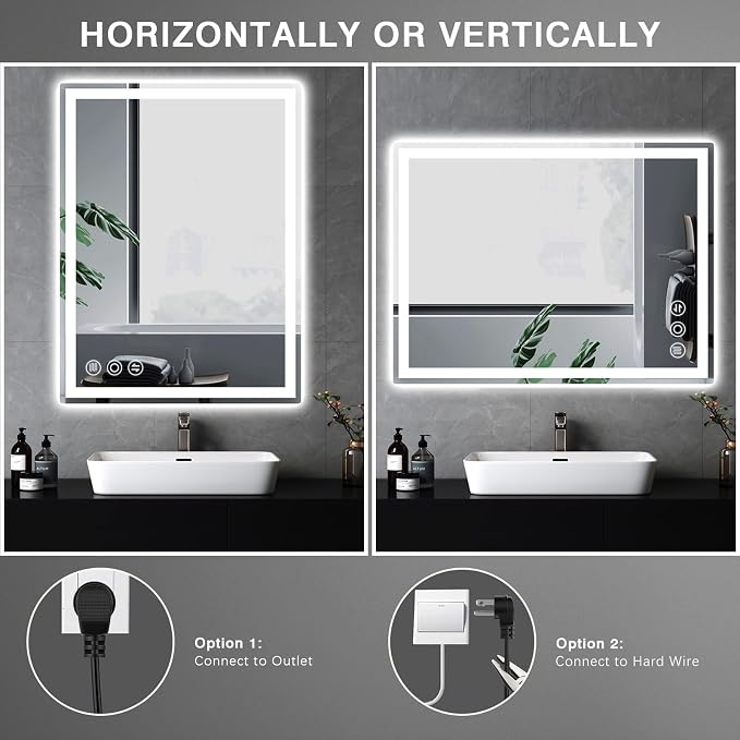 Memobarco Bathroom Mirror, Stepless 3 Colors Temperature & Dimmable, Memory - Image 8