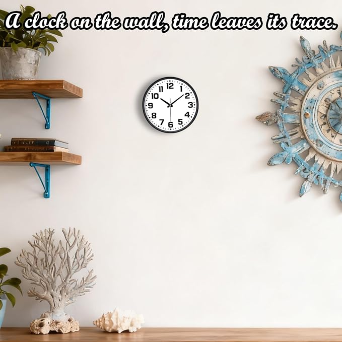 Wall Clock, 8inch Modern Silent Non-Ticking Wall Clocks Battery Operated - Image 2