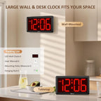 Soobest 9.5 Inch Large Digital Wall Clock Battery Operated, Auto & Manual - Image 7