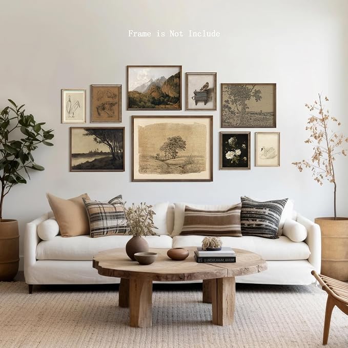 9Pcs Vintage Gallery Wall Art Decor Prints Neutral Farmhouse Wall Decor Nature - Image 2