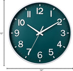 HZDHCLH Green Wall Clocks Battery Operated, 12 inch Silent Non Ticking Modern - Image 9