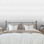 11PCS 3D Wall Panels Peel and Stick Faux Brick Wallpaper White Self Adhesive - Image 4