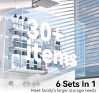 YASONIC Shower Caddy, 6 Pack Large Capacity Bath Organizer - Image 3