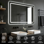 LED Bathroom Mirror, 48 x 36 Inch Anti-Fog Wall Mirror - Image 2