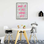 What If It All Works Out Poster Retro Newspaper Pink Font Canvas Wall Art - Image 5