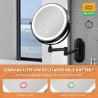 Auxmir 1X/30X Wall Mounted Lighted Makeup Mirror, Touch Dimmable 3 Color Light - Image 7