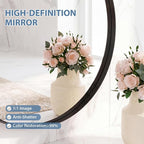 DUMOS 20-Inch Round Wall Mirror, Bathroom Wall Circle Mirror - Image 3
