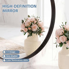 DUMOS 28-Inch Round Wall Mirror, Bathroom Wall Circle Mirror - Image 3