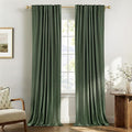 100% Blackout Shield Green Linen Blackout Curtains by 100BlackoutShield