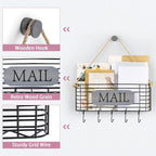 SRIWATANA Mail Key Holder for Wall, Rustic Mail Organizer Wall Mount - Image 3