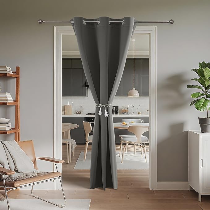 Joydeco Blackout Door Curtain for Doorway Privacy 90 Inches Long, Grommet - Image 2