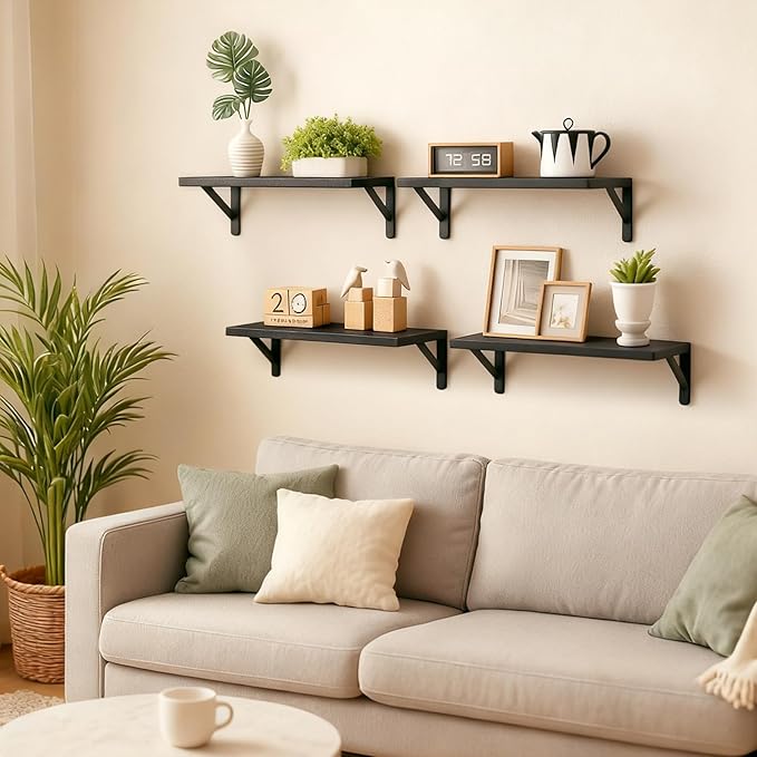 Fixwal Floating Shelves for Wall, Wood Wall Mounted Shelves for Bedroom - Image 2