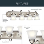 Kichler 36" 5-Light Vanity Bath Light in Brushed Nickel, Modern Bathroom Light - Image 6