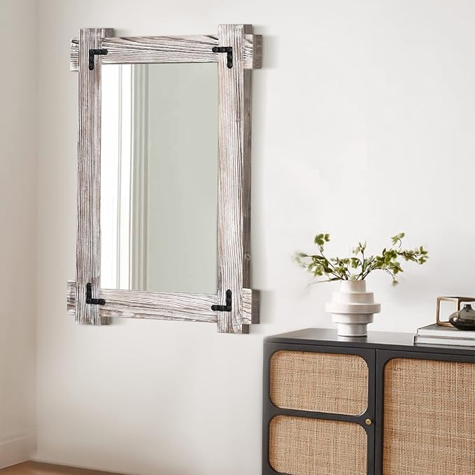 MeMoreCool Large White Farmhouse Mirror 40x28 Inch, Wood Framed Decorative Wall - Image 7