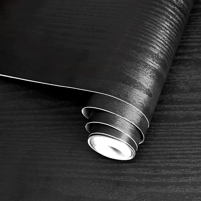 practicalWs Black Wood Contact Paper 17.7'' x 393.7'' Peel and Stick Wood - Image 8