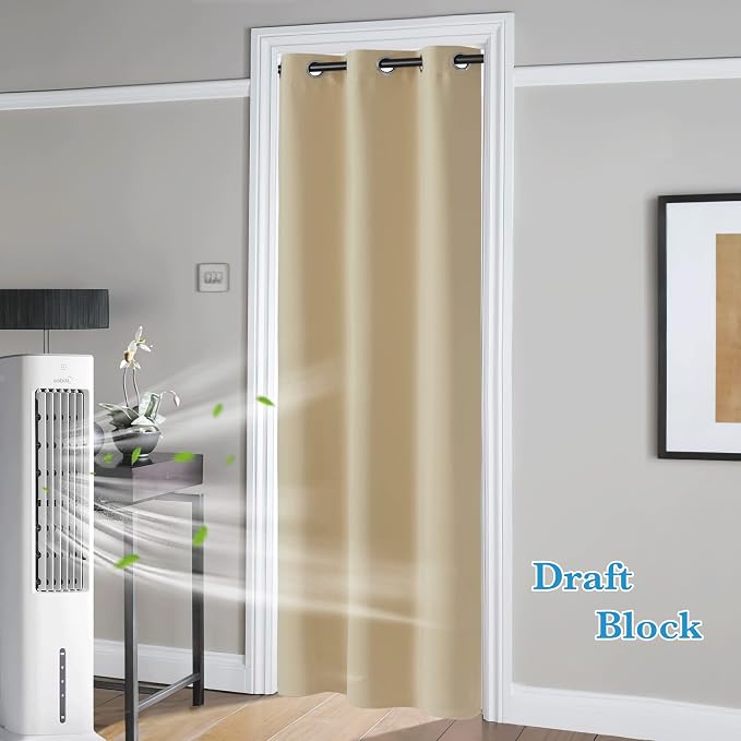 RYB HOME Blackout Curtains Thermal Insulating Privacy Temporary Door Curtains - Image 2