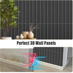 20 Pack 3D PVC Fluted Slat Wall Panels 12x12 Inch Covers 20 Sq.Ft Black - Image 5
