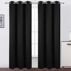 LEMOMO Black Thermal Blackout Curtains/42 x 95 Inch/Set of 2 Panels Room by Lemomo