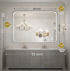 40x30 Inch LED Mirror for Bathroom, Brushed Sliver Metal Frame Lighted Vanity - Image 7