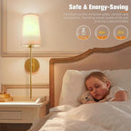 NIORSUN Gold Battery Operated Wall Sconce Set of 2, Rechargeable Wall Lights - Image 6