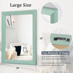 AAZZKANG Wood Framed Mirror Rectangle Modern Farmhouse Wall Mirrors Decor Large - Image 2
