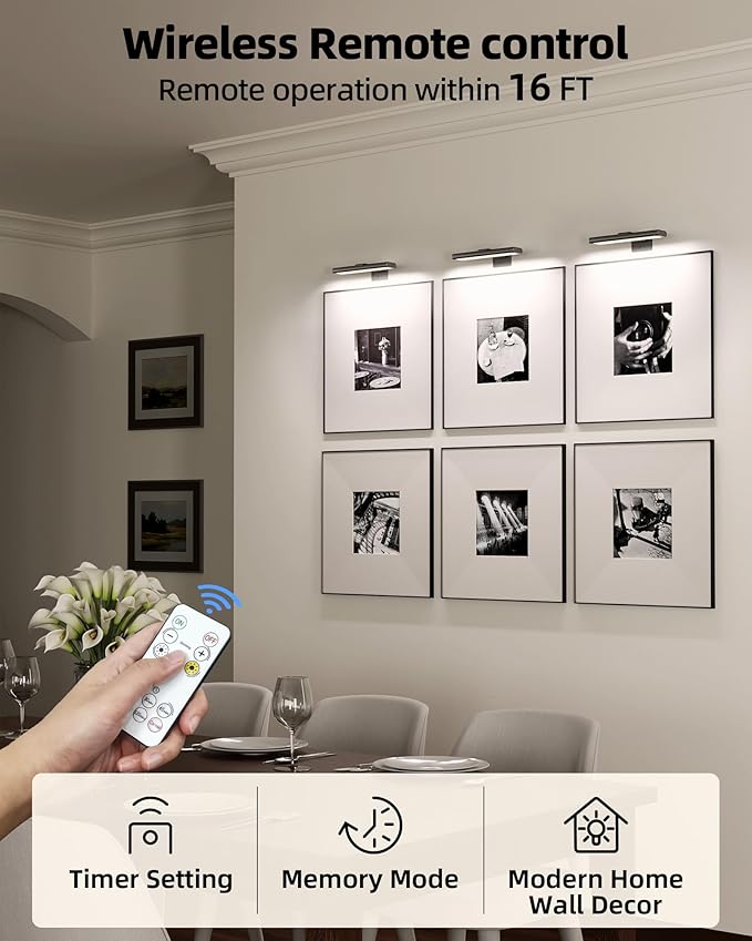 EZVALO Picture Light for Wall, Rechargeable 2400mAh Battery Lights Wireless - Image 4