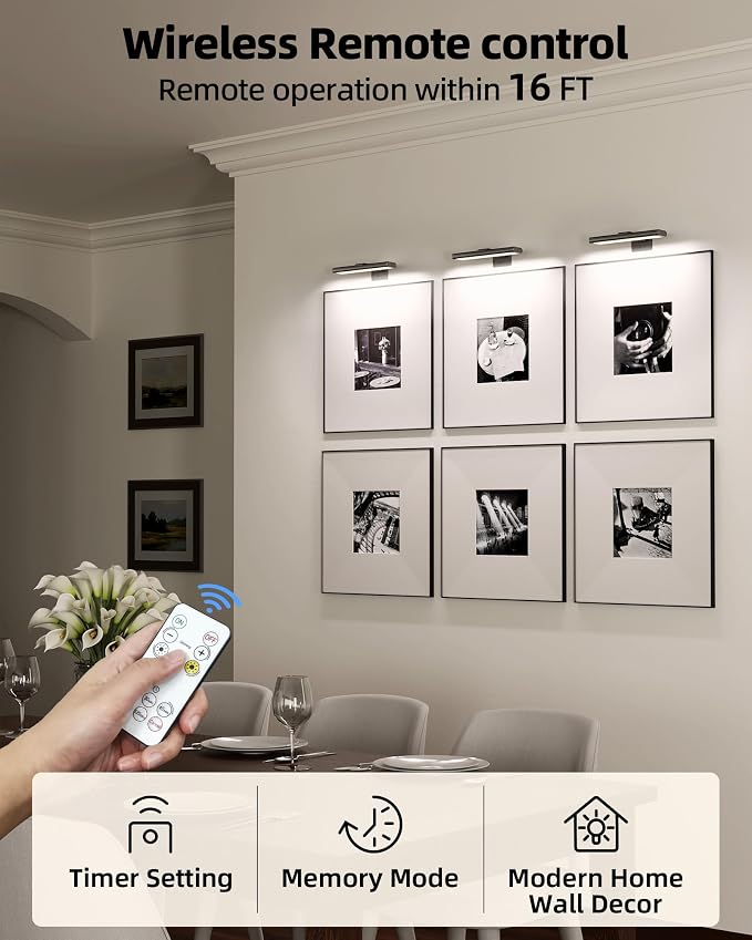 EZVALO Picture Light for Wall, Rechargeable 2400mAh Battery Lights Wireless - Image 2