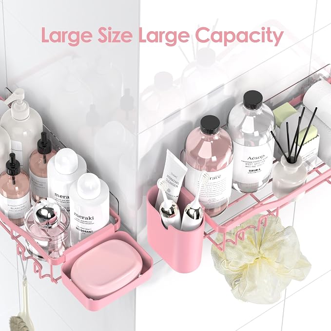 NESOMI Shower Caddy Adhesive Shower Organizer 8-Pack, Rustproof Stainless Steel - Image 9
