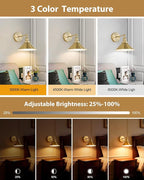 Bailoch Gold Vintage Wireless Battery Operated Wall Sconces, Rechargeable - Image 3