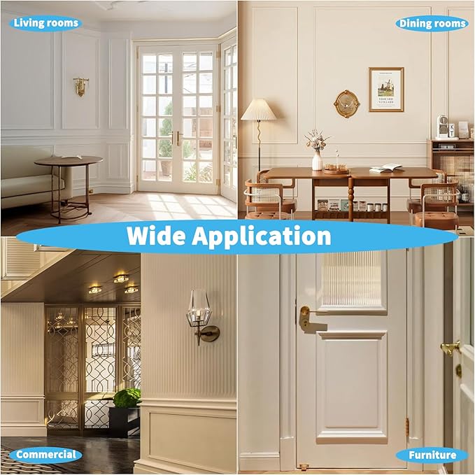 Art3d Pre-Cut Wall Molding Set of 6 pcs, Ready-to-Assemble Wainscoting Panels - Image 3