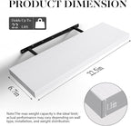 BAYKA White Floating Shelves for Wall, 22.5 Inches Wall Mounted Rustic Wood - Image 3