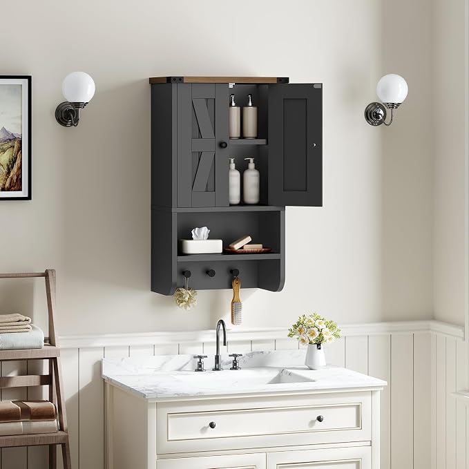 MAHANCRIS Bathroom Wall Cabinet, Farmhouse Medicine Cabinet - Image 5