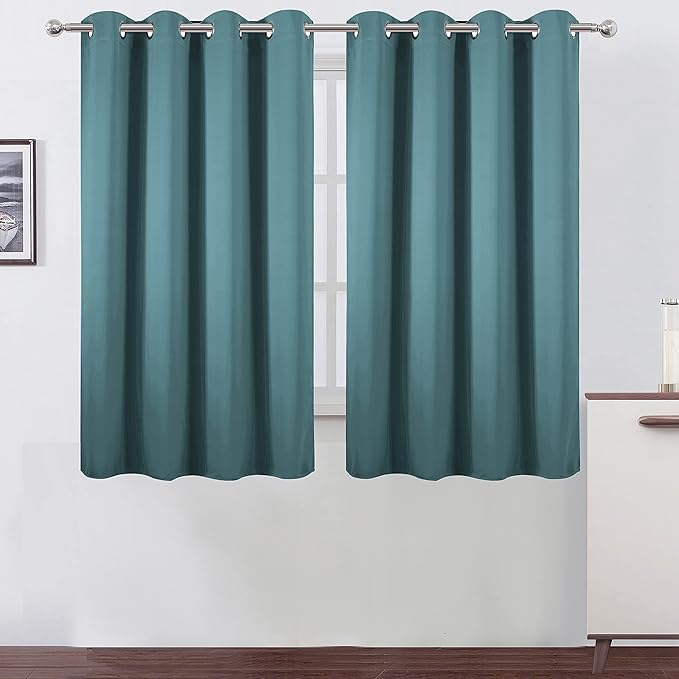 LEMOMO Sea Teal Thermal Blackout Curtains/52 x 54 Inch/Set of 2 Panels Room by Lemomo