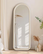 Delma Arched Full Length Mirror, Free Standing Floor Velvet Finish Frame Mirror - Image 2