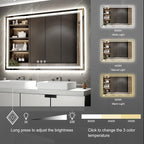 Bathroom Mirror with Lights, 60x40 Inch Gradient Front and Backlit Mirror - Image 5