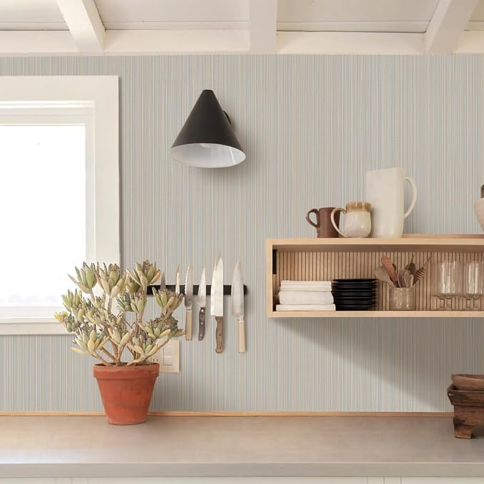 Naphite Grasscloth Peel and Stick Wallpaper Modern Textured Self-Adhesive - Image 5