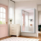 60x36 Inch Brushed Silver Bathroom Mirror, Large Rectangular Mirror - Image 9