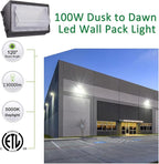 LED Wall Pack Light with Dusk to Dawn Photocell, 100W 13000LM 5000K Daylight - Image 2