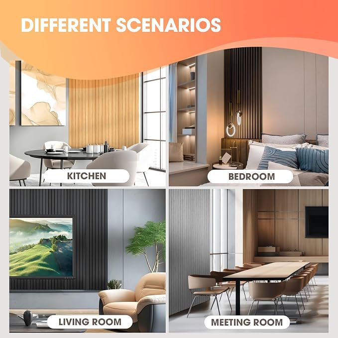 OUZUGIE WPC Acoustic Slat Wall Paneling, Living Room, TV Background, Study Room - Image 7