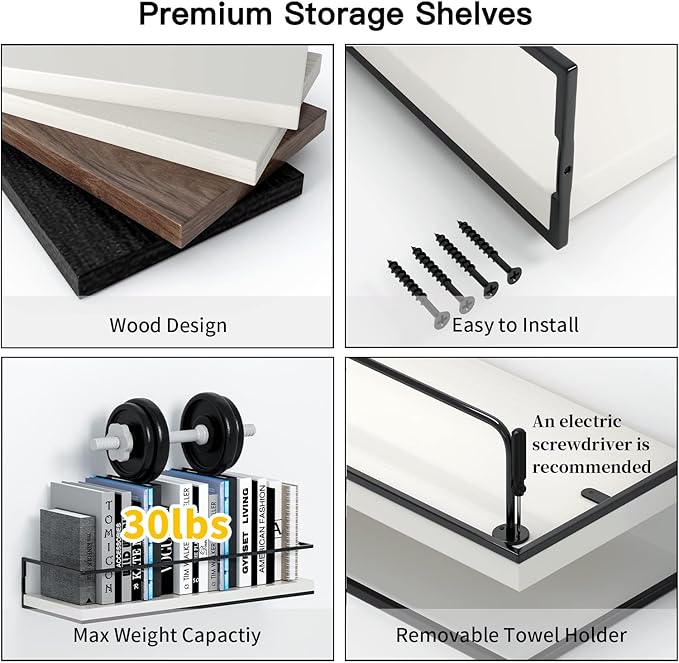 Shario White Floating Shelves - Image 7