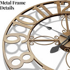 Cuspin 30 Inch Large Wall Clock, Bronze Rustic Decorative Metal Wall Clock - Image 4