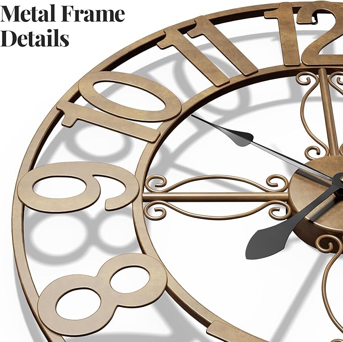 Cuspin 20 Inch Wall Clock, Large Modern Decorative Wall Clocks - Image 3
