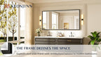 Keonjinn 72" x 36" Large Black Bathroom Vanity Mirror, Brushed Black Framed - Image 2