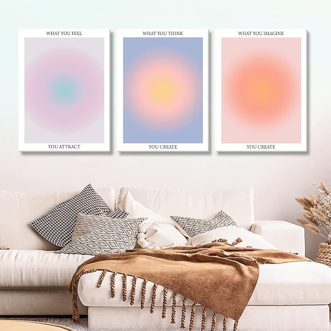 Framed 3 Color Abstract Wall Art Poster Room Aesthetics Spiritual Spiritual - Image 6