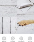 Wood Contact Paper White Gray 17.7"X 275"Thickened Peel and Stick Wallpaper - Image 2