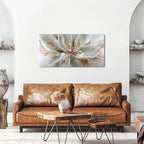 Flower Wall Art Vintage White Floral Canvas Pictures Abstract Blooming Flower - Image 4