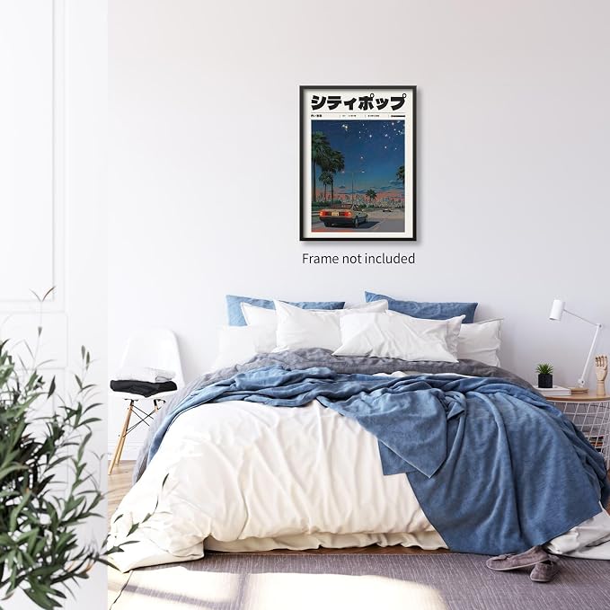 Heltrappe Vintage Japanese Canvas Wall Art 90s Vaporwave Aesthetic Print Asian - Image 3
