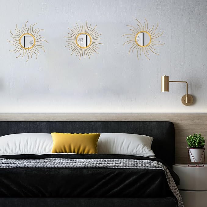 Mirror Decor Sunburst Mirrors Metal Sun Mirror Wall Decor Wall Mirror Home - Image 3